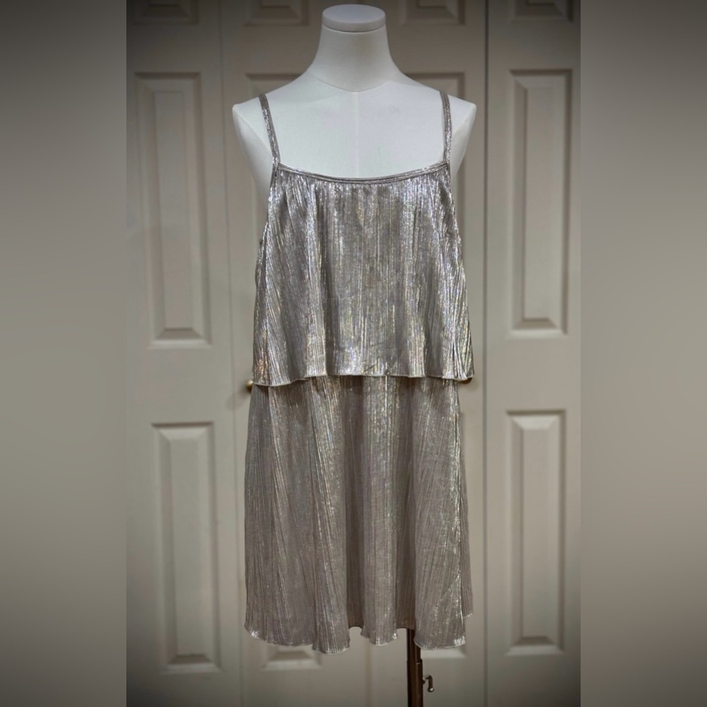 🎩 ALFANI NWOT - Silver Mini Dress / two-tiered long tank